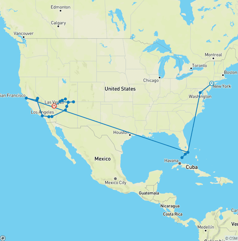 Map of The American Dream: Eastern Horizons & Western Wonders