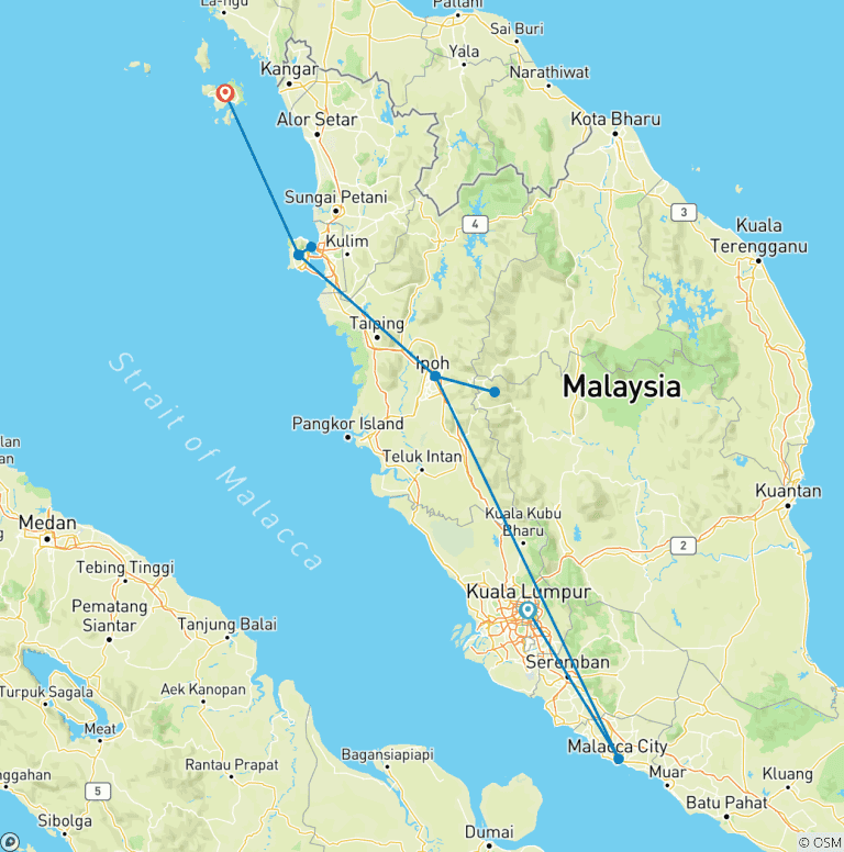 Map of Malaysia Bucketlist: Caves, Highlands & Island Adventure
