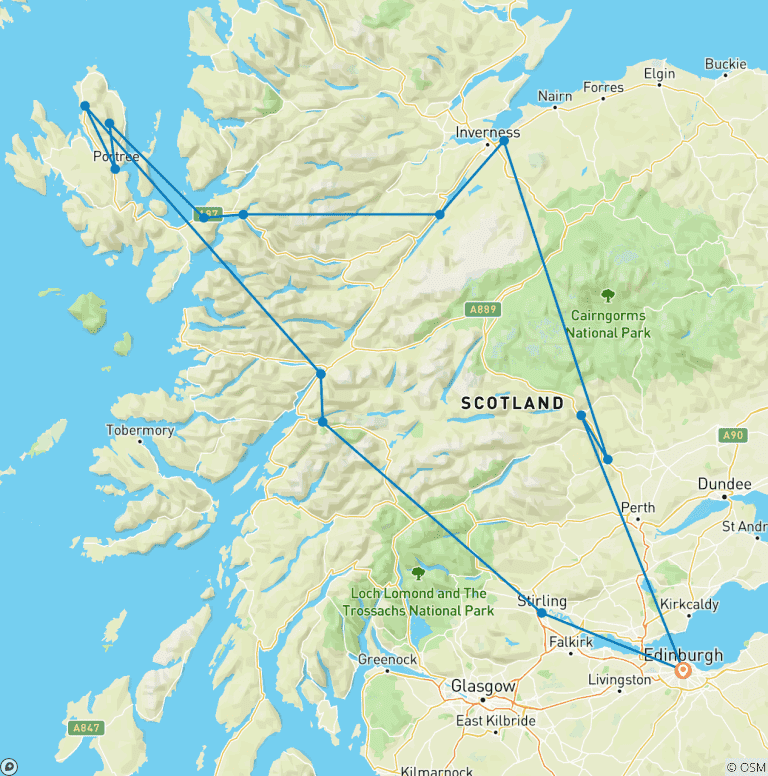 Map of 3 Day Isle of Skye
