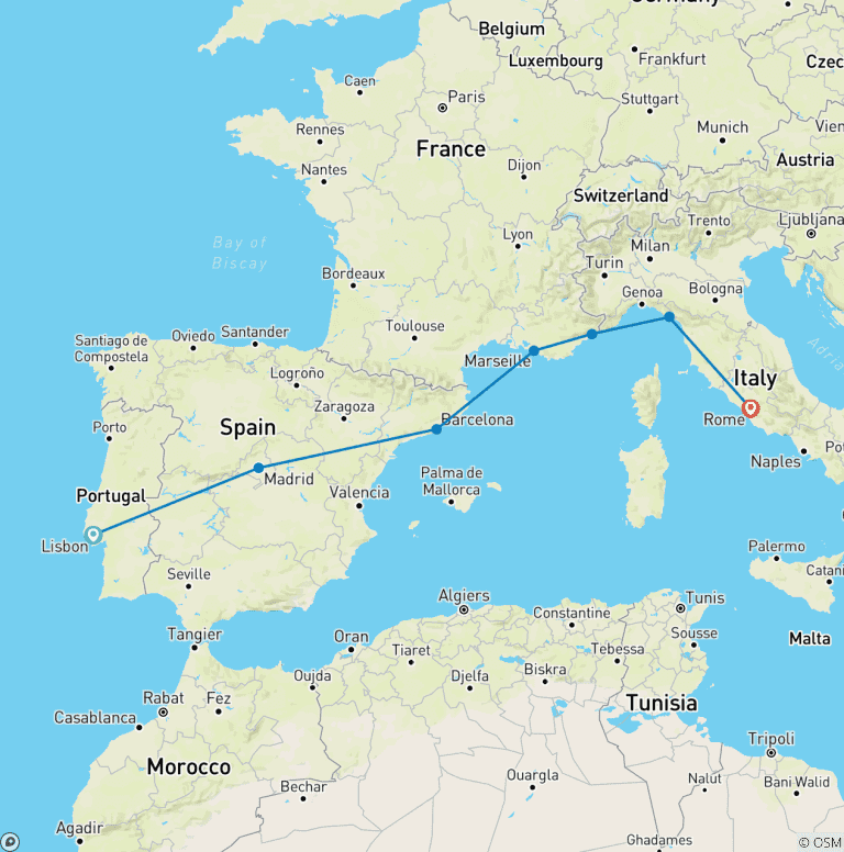 Map of Trams to Trevi