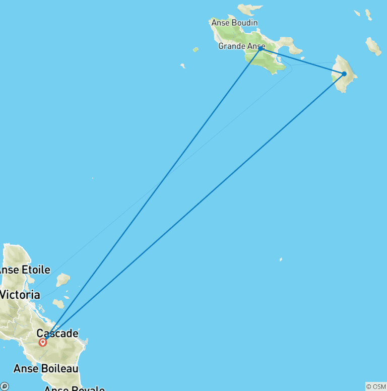 Map of Seychelles Island Hopping Intensive