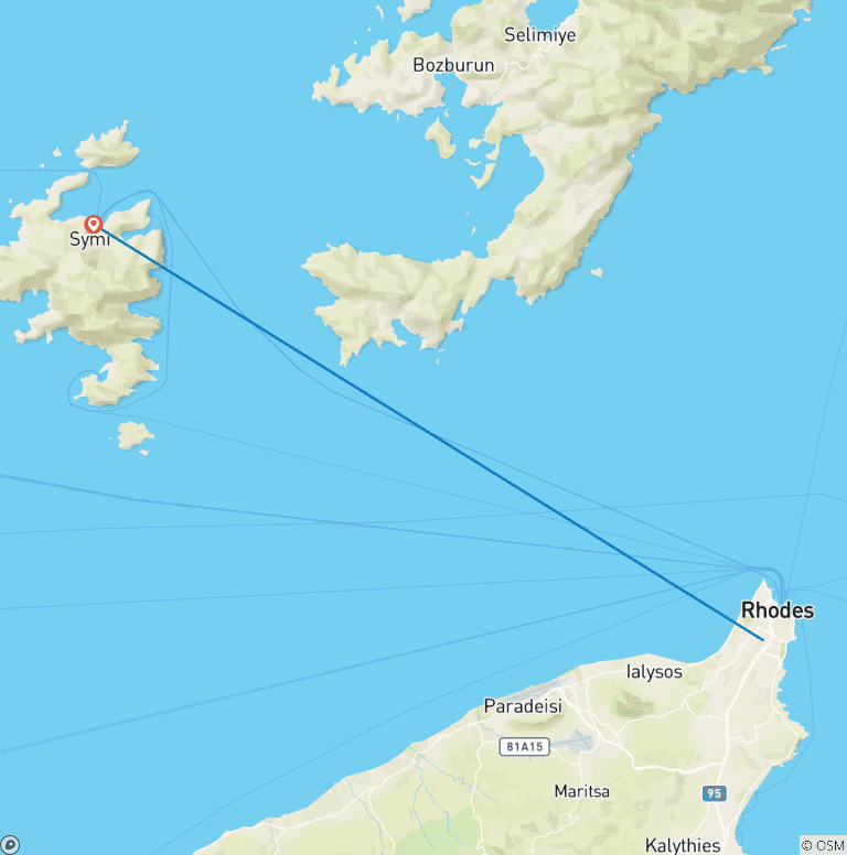 Map of 8 Days Sea Kayaking in the Dodecanese