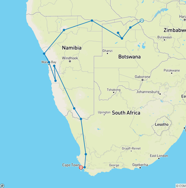 Map of Namibia Nomad