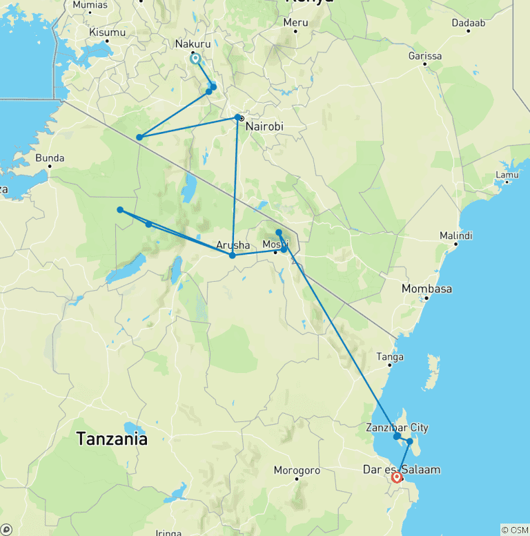 Map of Kenya & Tanzania