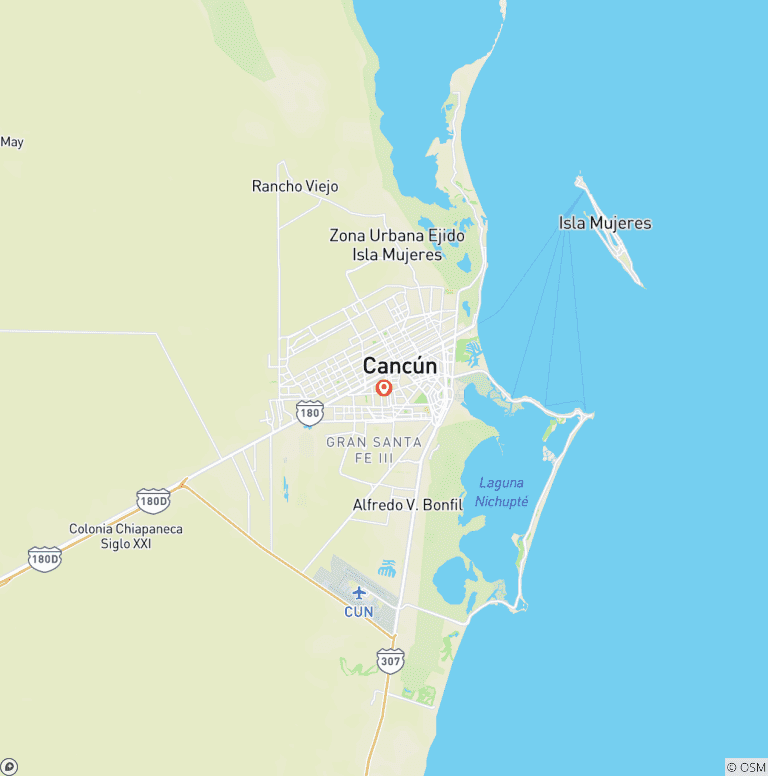 Map of Cancun New year vacation all inclusive adults only  3Days/2Night