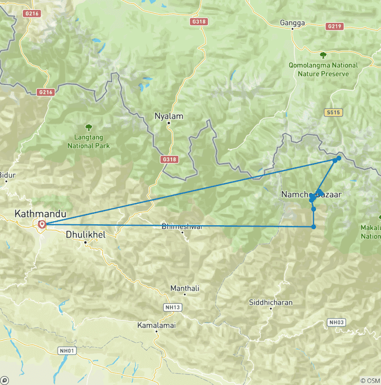 Map of Luxury Everest Base Camp