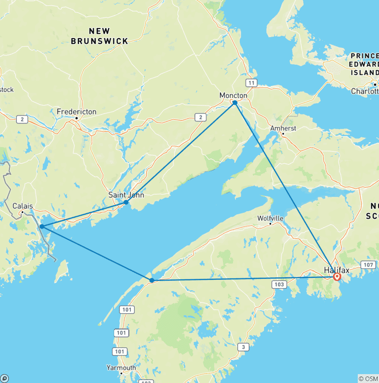 Map of Wonders of the Bay of Fundy