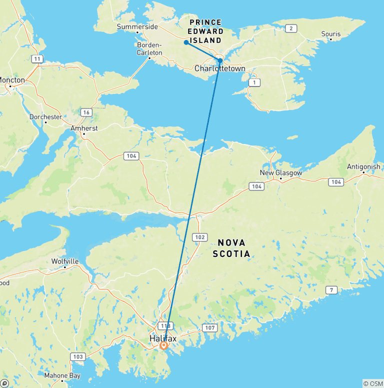 Map of A Taste of the Maritimes
