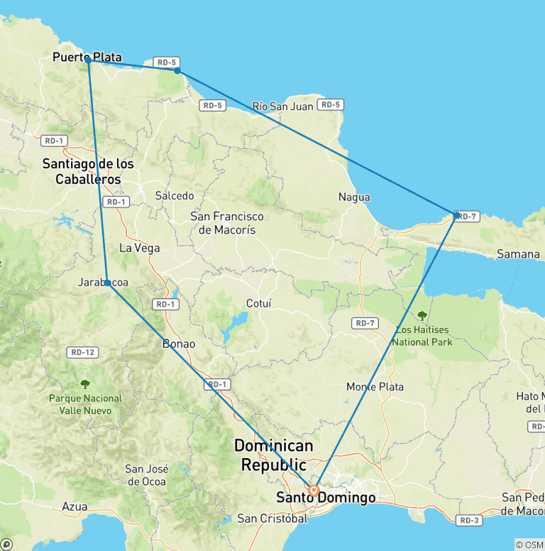Map of Dominican Republic Family Trip
