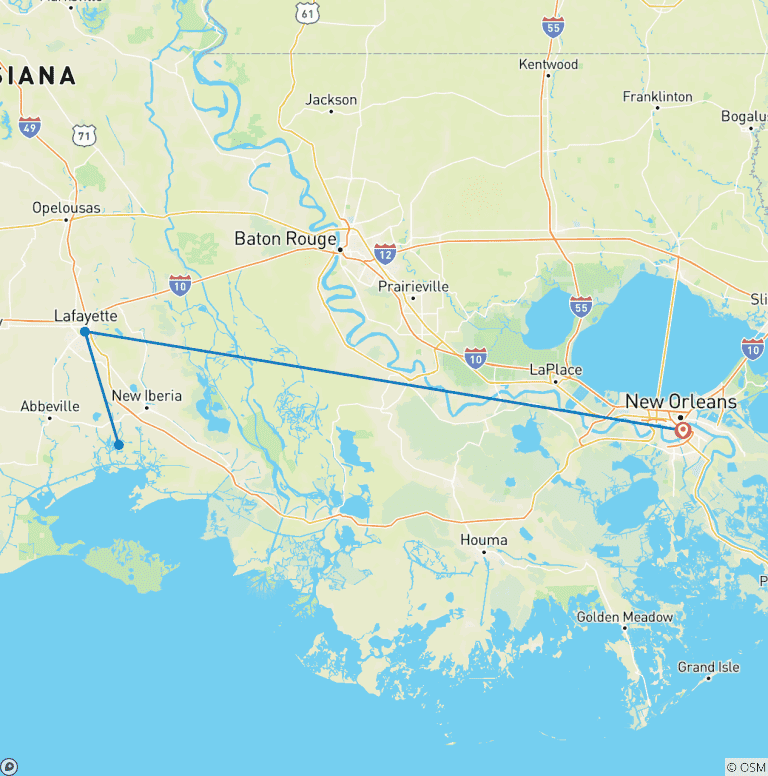 Map of The mystical swamps of Louisiana