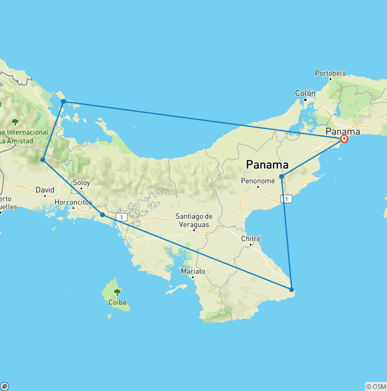 Map of Panama auf vier Rädern