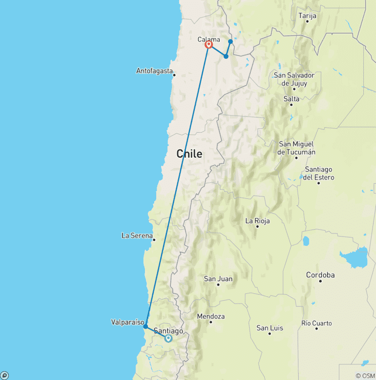 Map of Northern Chile (9 Days)