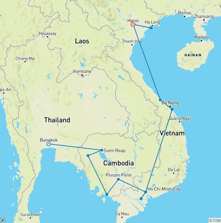 Map of Cambodia & Vietnam Experience