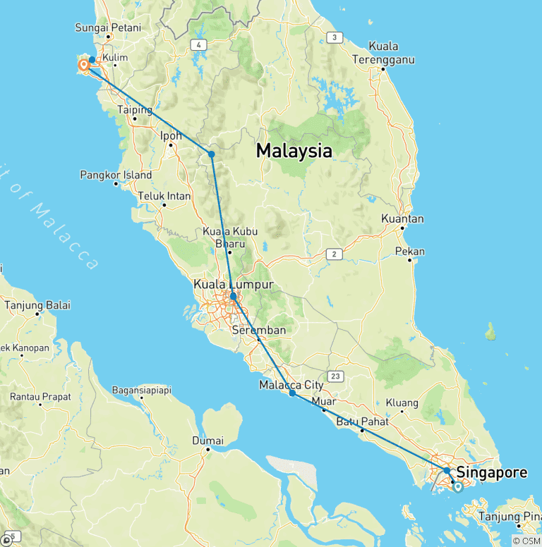 Map of Ronda Ronda: Singapore to Penang