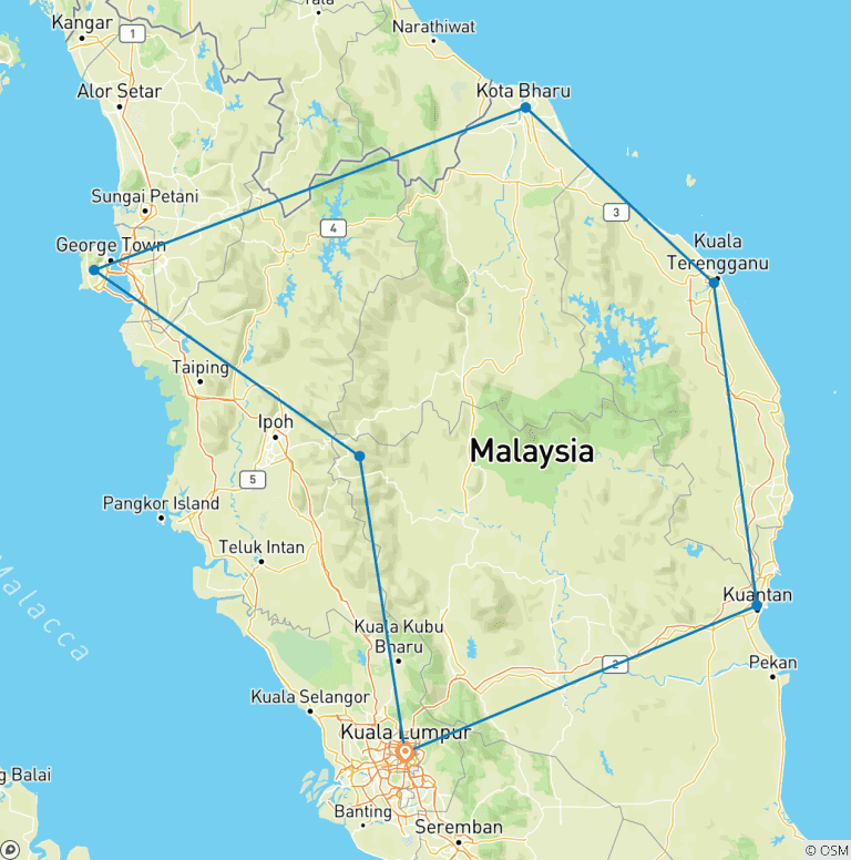 Map of Ronda Ronda: Kuala Lumpur to Kuala Lumpur