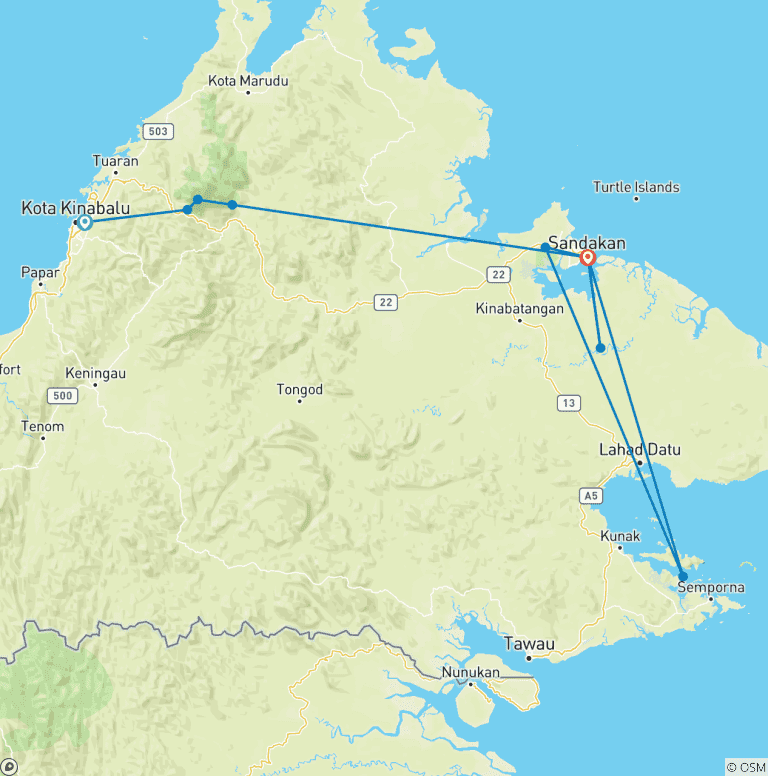 Map of Wildlife Trail Sabah
