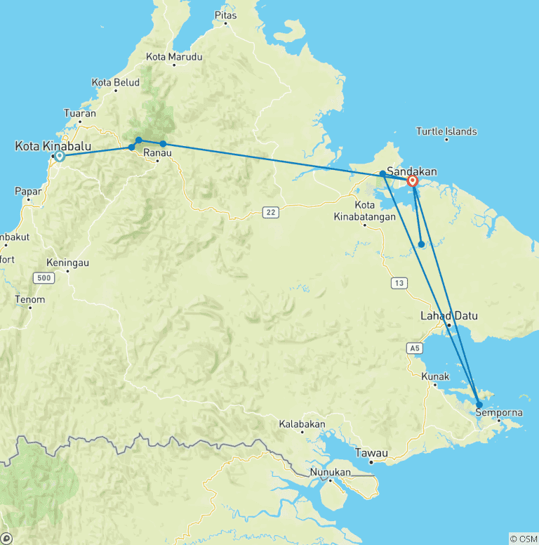 Map of Wildlife Trail Sabah