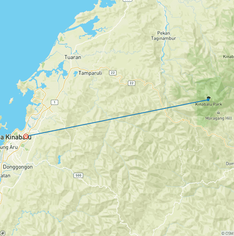 Map of Mount Kinabalu Climbing