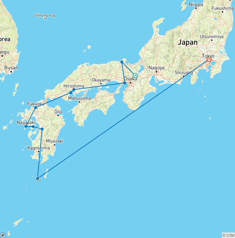 Map of Wonders of the West featuring Kyushu Islands