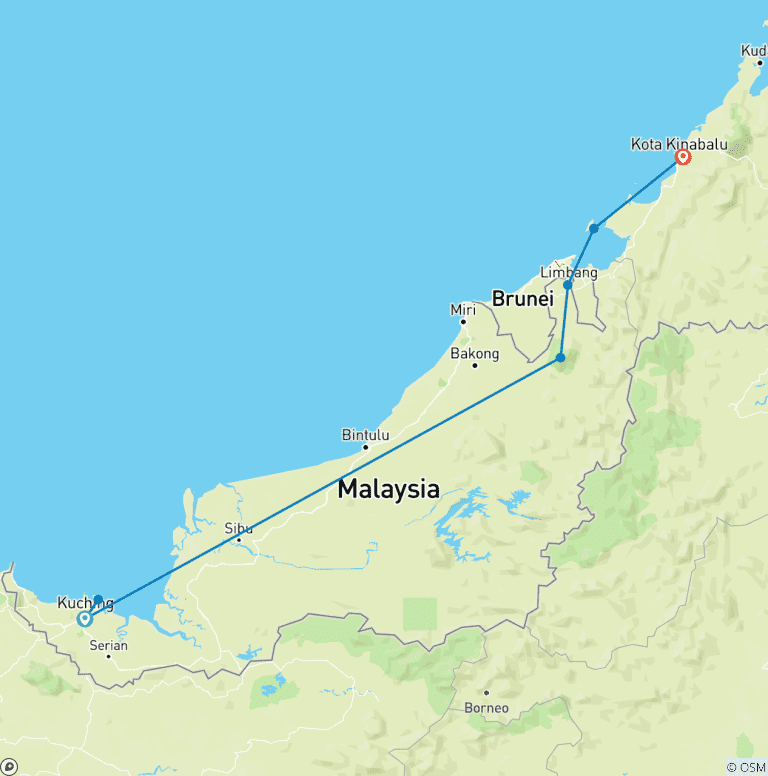 Map of Wild Sarawak (14 destinations)
