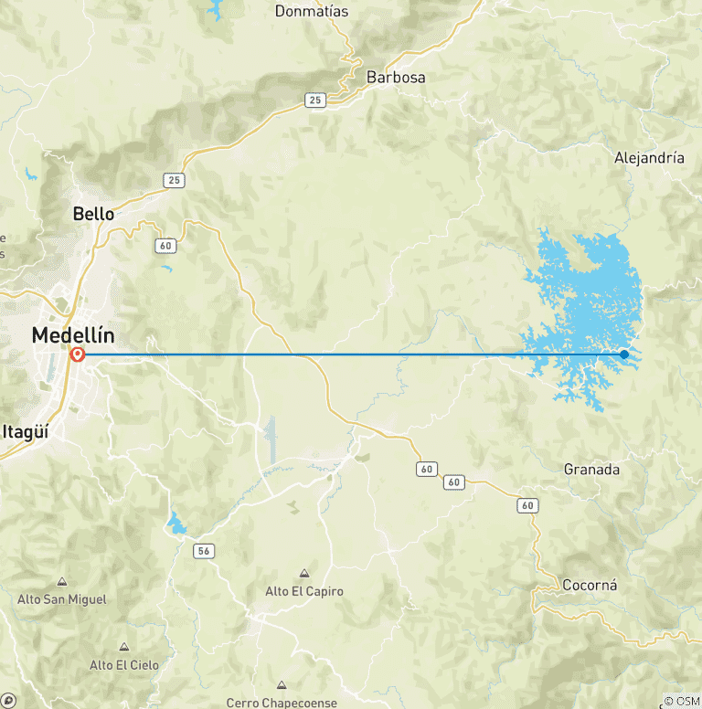 Map of 4 Days in Colombia: Medellin Urban Beauty to Rural Bliss