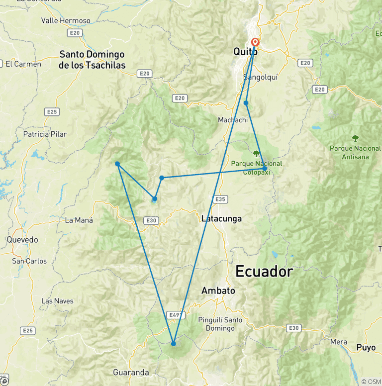 Map of Hiking & Trekking in the Heart of the Ecuadorian Andes - 7 Days