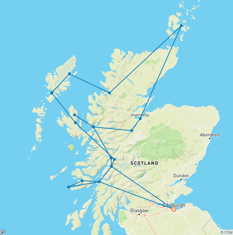 Map of Scottish Islands Grand Tour - 14 days