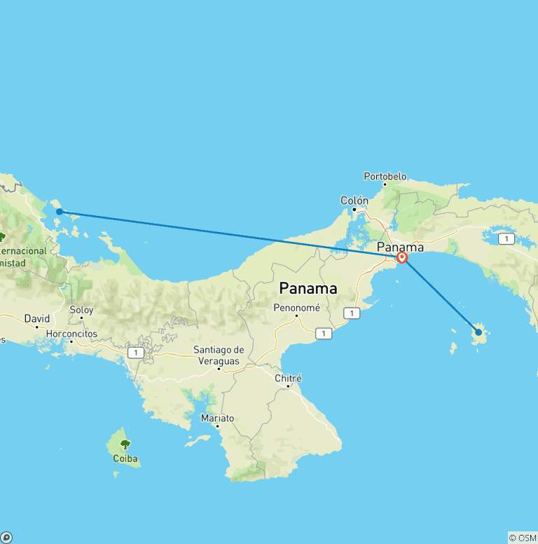Map of Tailor-Made Panama Highlights Tour, Daily Departure