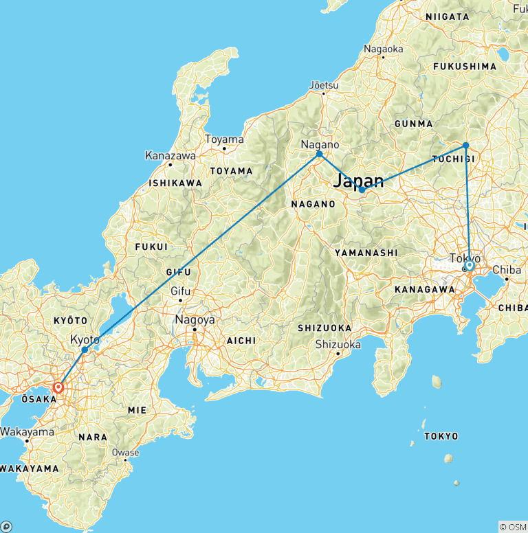 Map of 14 Days A Family Japan's Cultural Journey with Kids (private guide & driver）