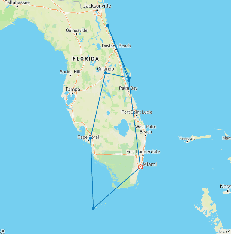 Map of Florida Sunshine State