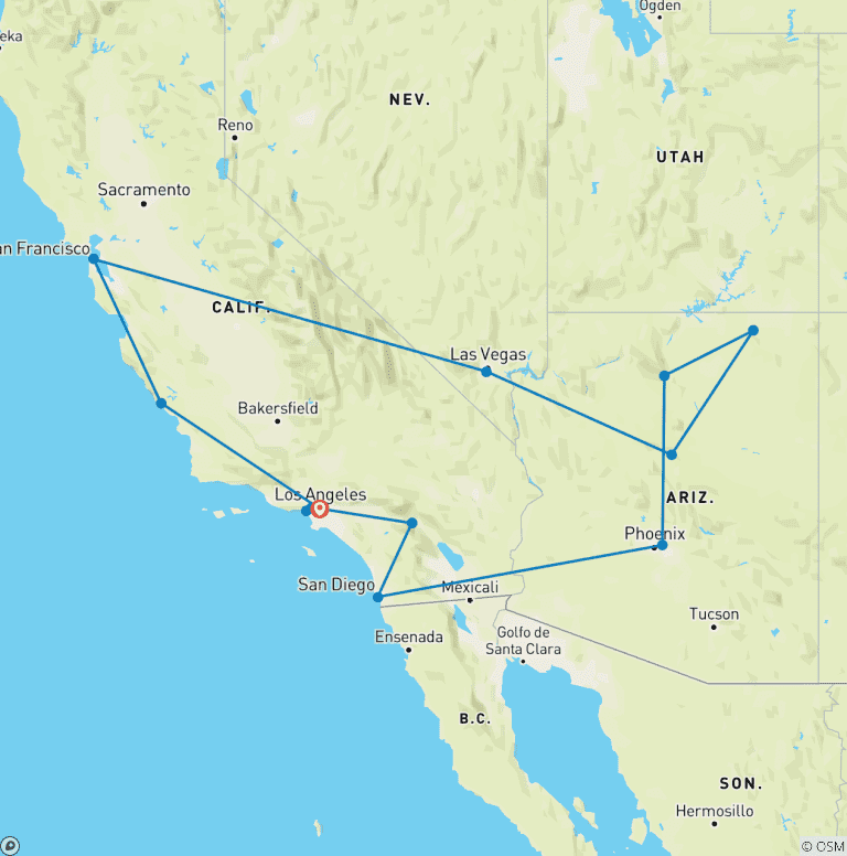 Map of Great West: Los Angeles and San Francisco