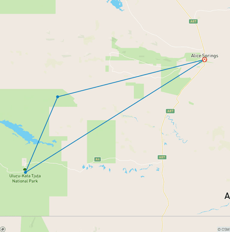 Map of Camping adventure in the Red Center