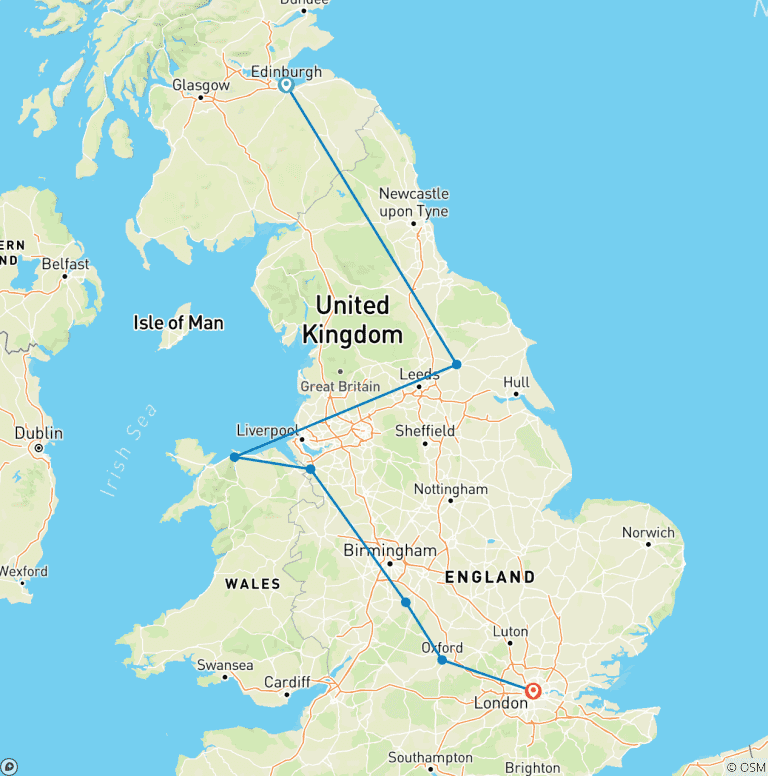 Map of British Landscapes featuring England, Scotland and Wales (Edinburgh to London) (2025)