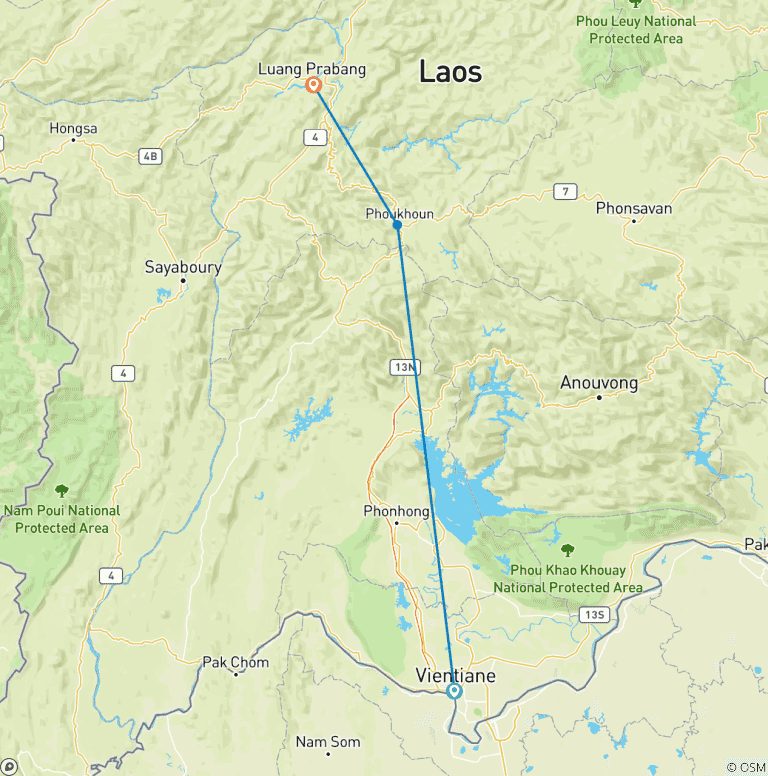 Map of The Soul Of Laos In 10 Days - Luxury Tour