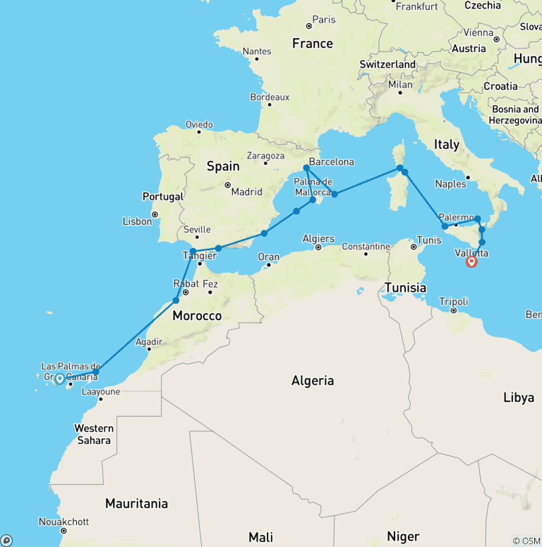 Map of Discover the Yachting Treasures of the Mediterranean