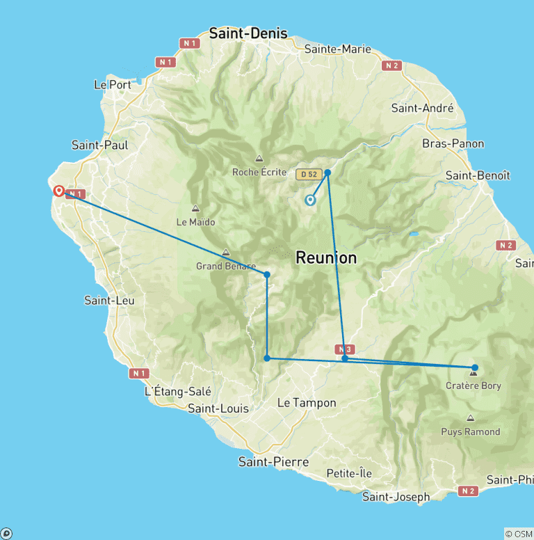 Map of La Reunion intensive