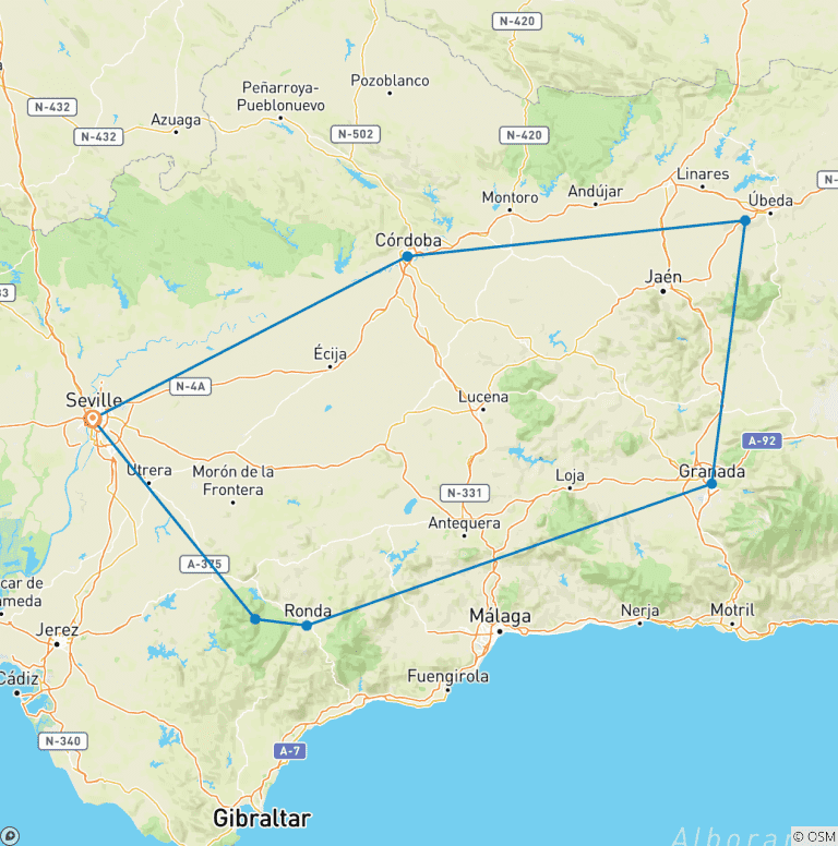 Map of Geluxe: Spain: Cultural Traditions & Hiking the Caminito del Rey