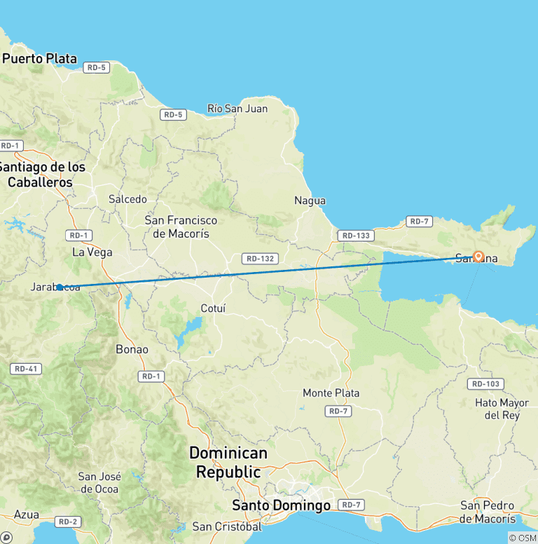 Map of Nature adventure Dominican Republic (including Samana)