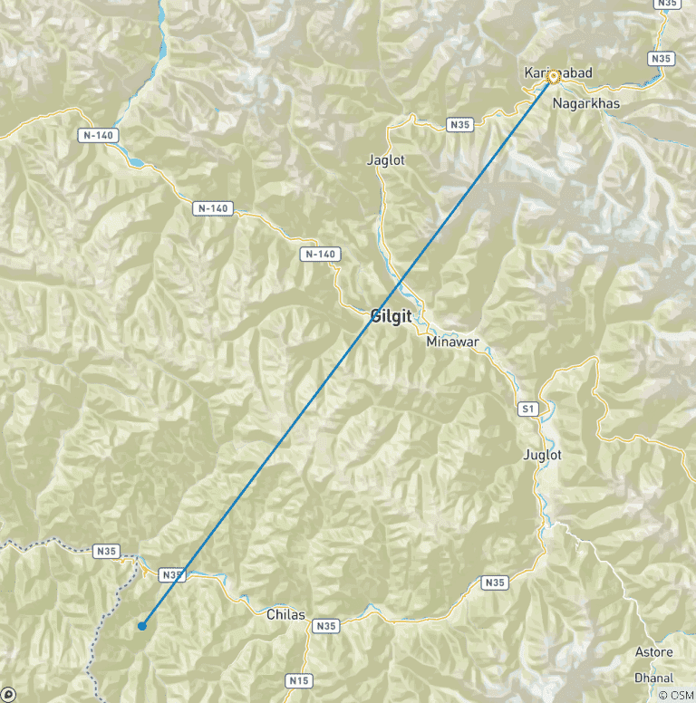 Map of Luxury Rakaposhi Base Camp Trek