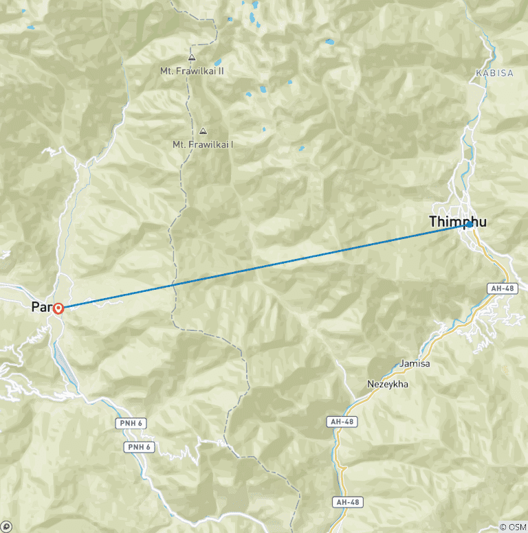 Map of Bhutan Beauty" - 3 Days Tour Package