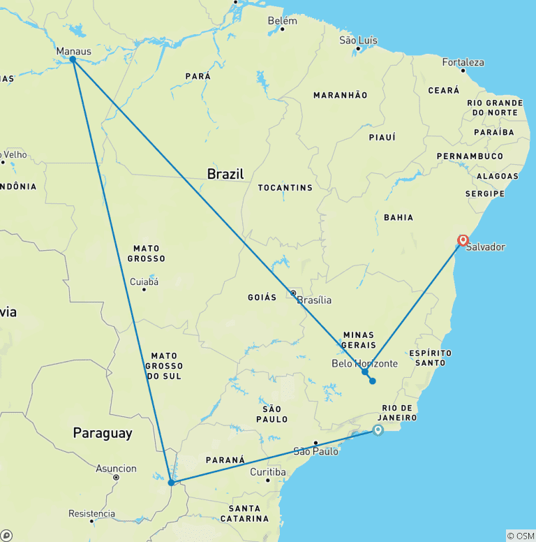 Map of 17 Tage Brasilianische Kontraste