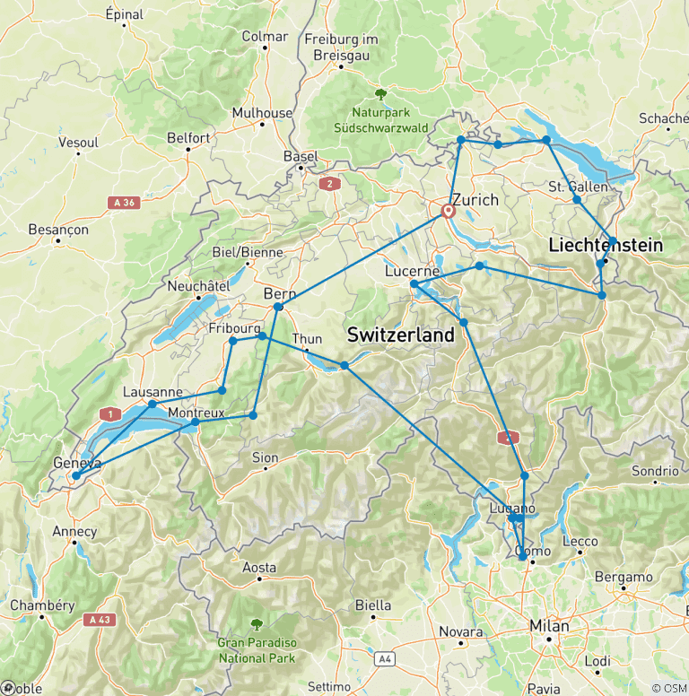Map of Switzerland