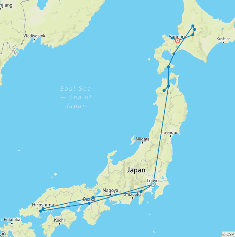 Map of Japan Adventure