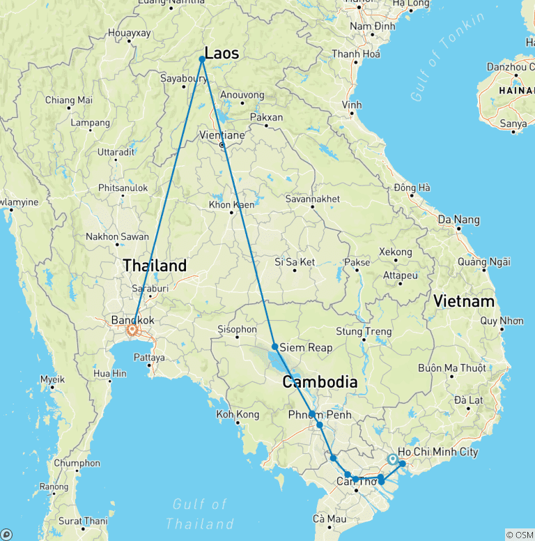 Map of Wonders of Indochina and the Mekong 2026-2027