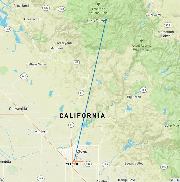 Map of John Muir Trail Expedition Backpack