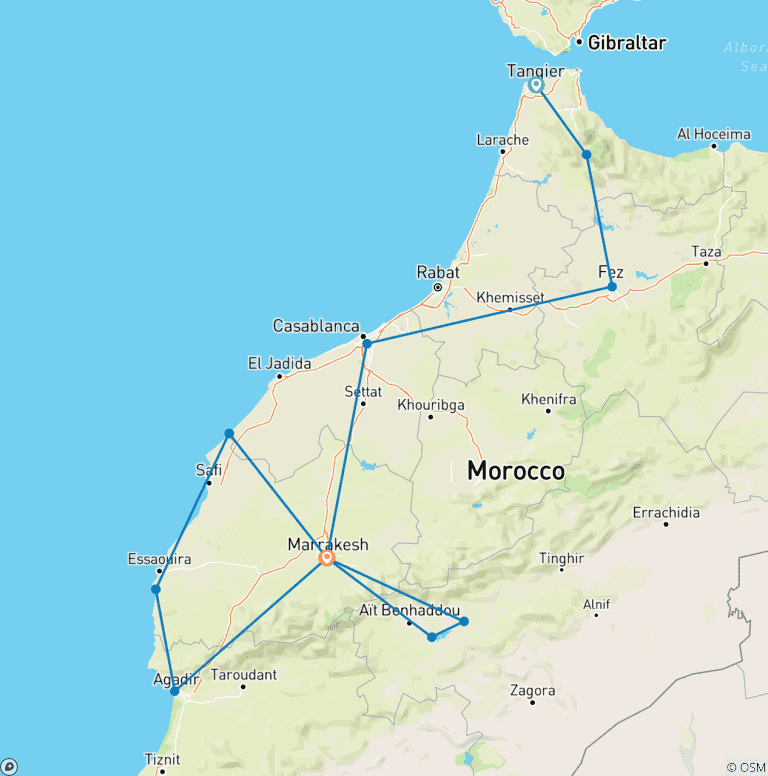 Map of Complete Morocco: The Sahara to the Coast
