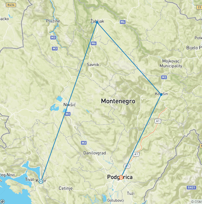 Map of Discover Montenegro