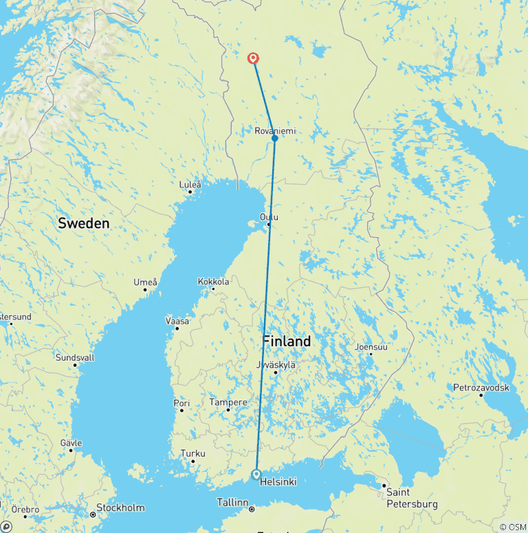 Map of Finland Family Holiday