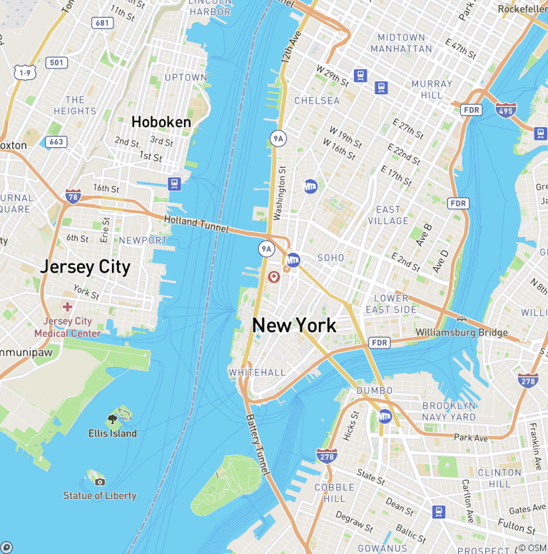 Map of USA Culture Trip New York City with Metropolitan Art Museum