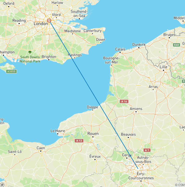 Map of Paris and London in a week